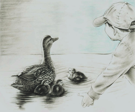 Boy and Ducks